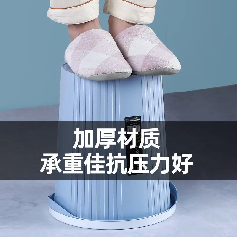 Office household large capacity plastic living room garbage bin Hotel bathroom trash can liddless ring