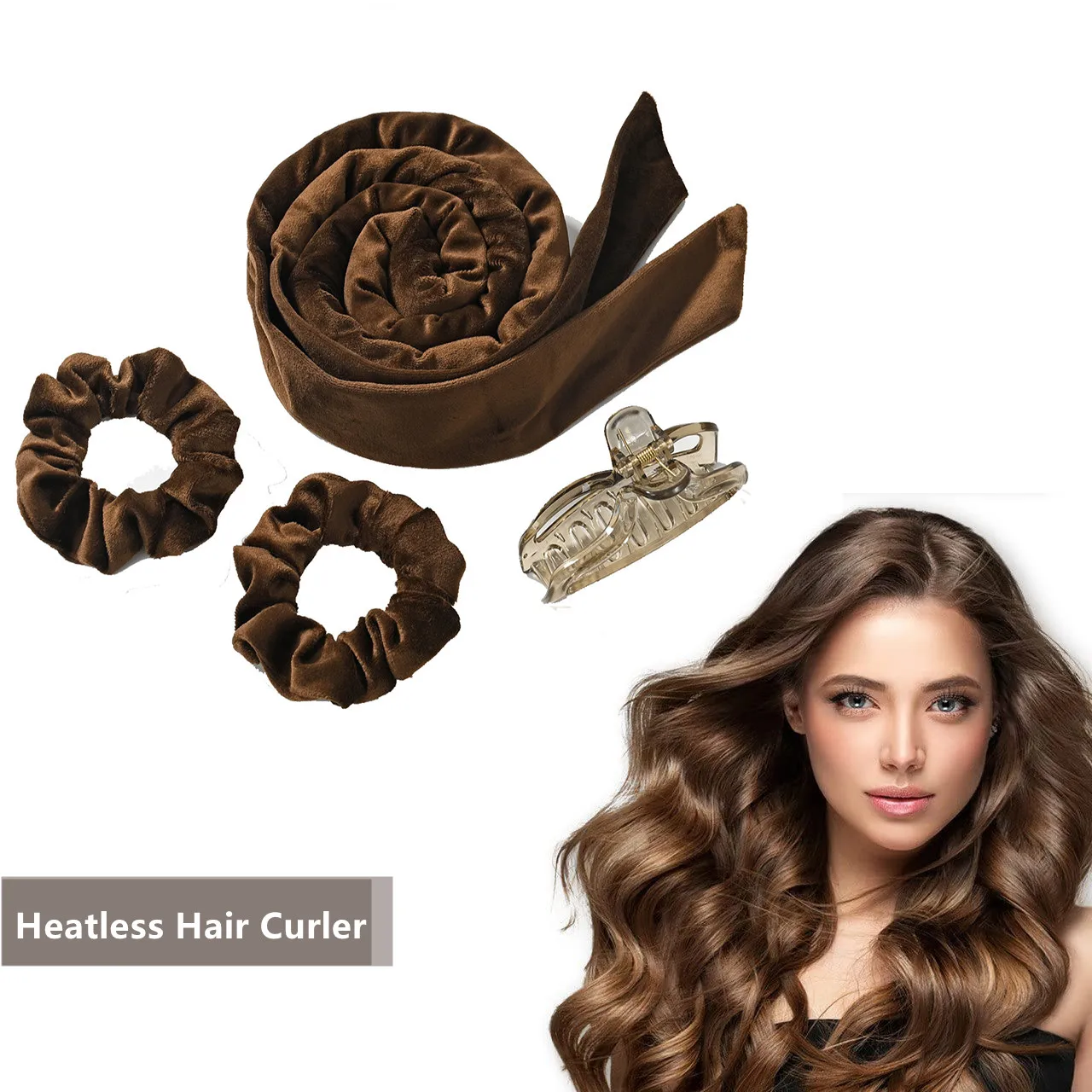 Hot Sale New Velvet Lazy Sleep Curling Irons Heatless Curling Irons Large Colour Hair Curling Roller