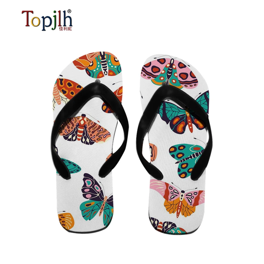 Topjlh Custom Adults Flip Flops Promotion Custom Outdoor Pvc Material Sublimation Beautiful Ladies Flip Flops Slippers