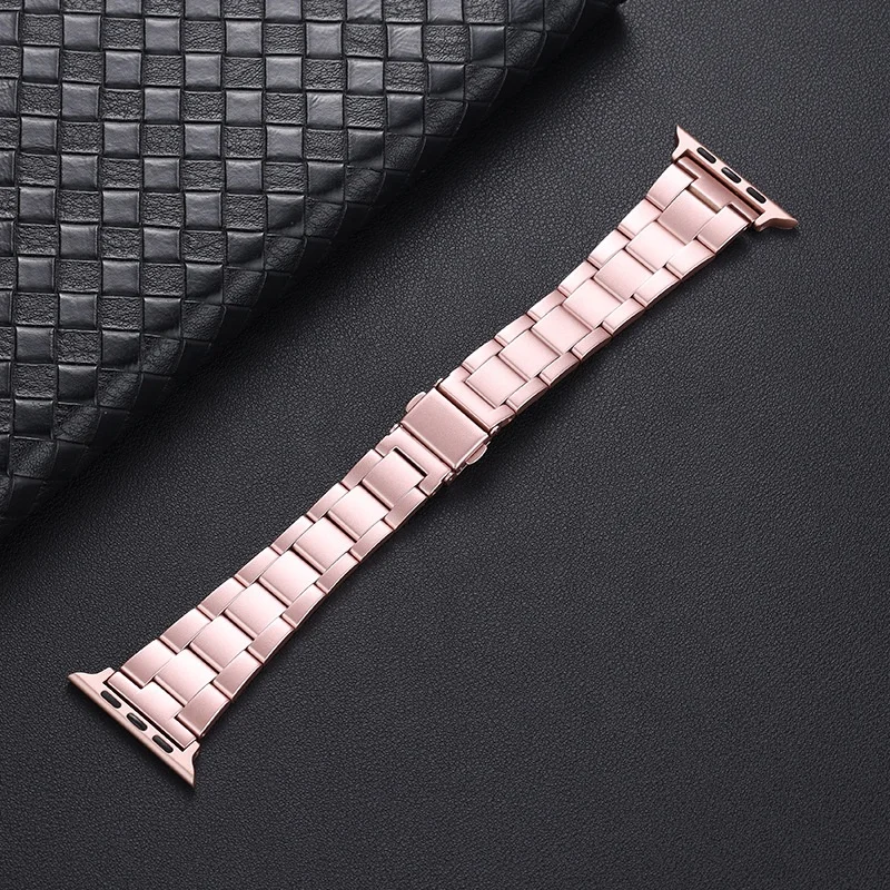 Luxury Small Wrist Metal Silver Black Rose Gold Stainless Steel for Apple Watch Strap Serie 8 45mm 49mm