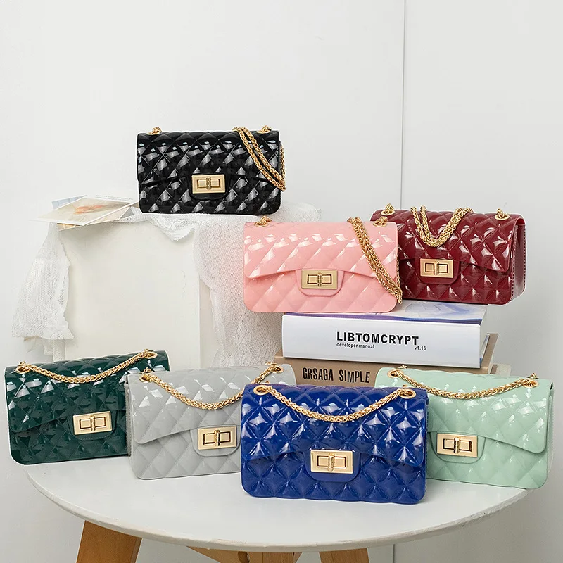 New style women square handbags fashion designer female bags top selling Jelly color and quality ladi shoulder bag factory
