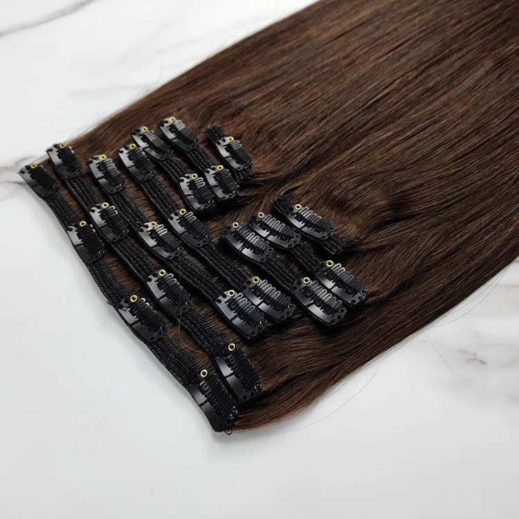 Clip in Hair Extensions 100%  Human Hair Can Customize Double Draw Cuticle Aligned Virgin Hair  Clip In Extensions