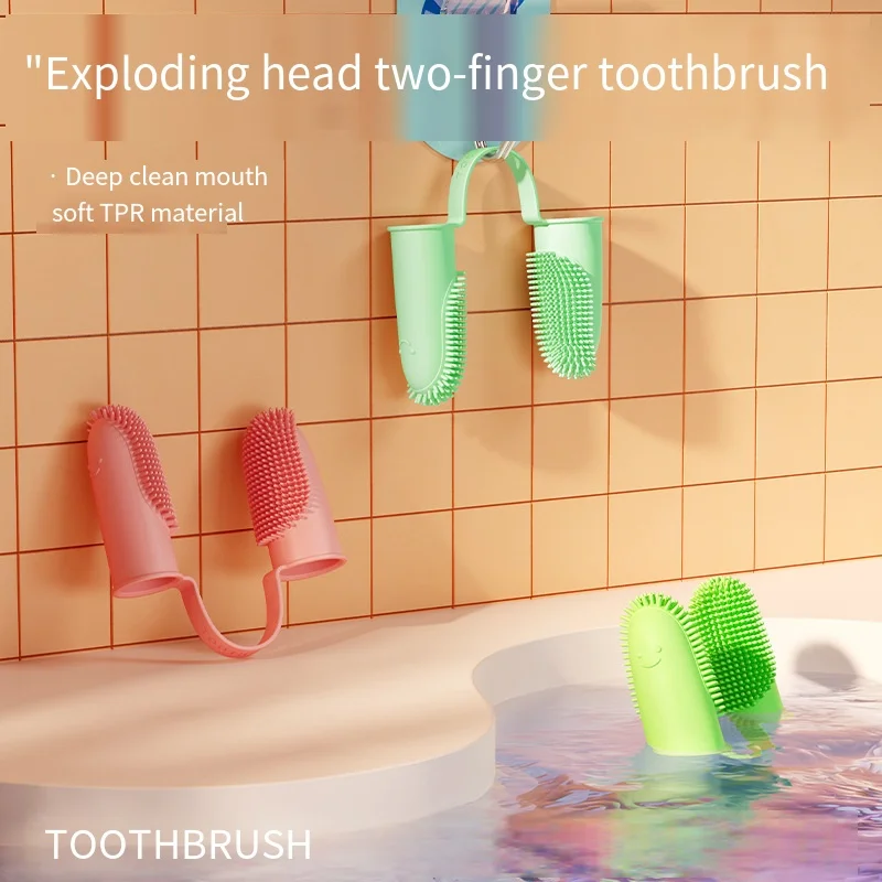 Tpr Material Pet Toothbrush Teeth Cleaning Tools Convenient And Comfortable Soft Cleaning Tools