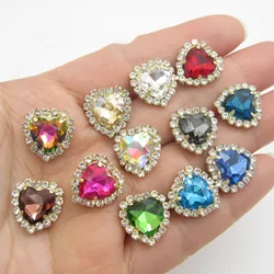 Luxury nail art heart crystal bijou charms nail art heart jewelry Valentines nail art
