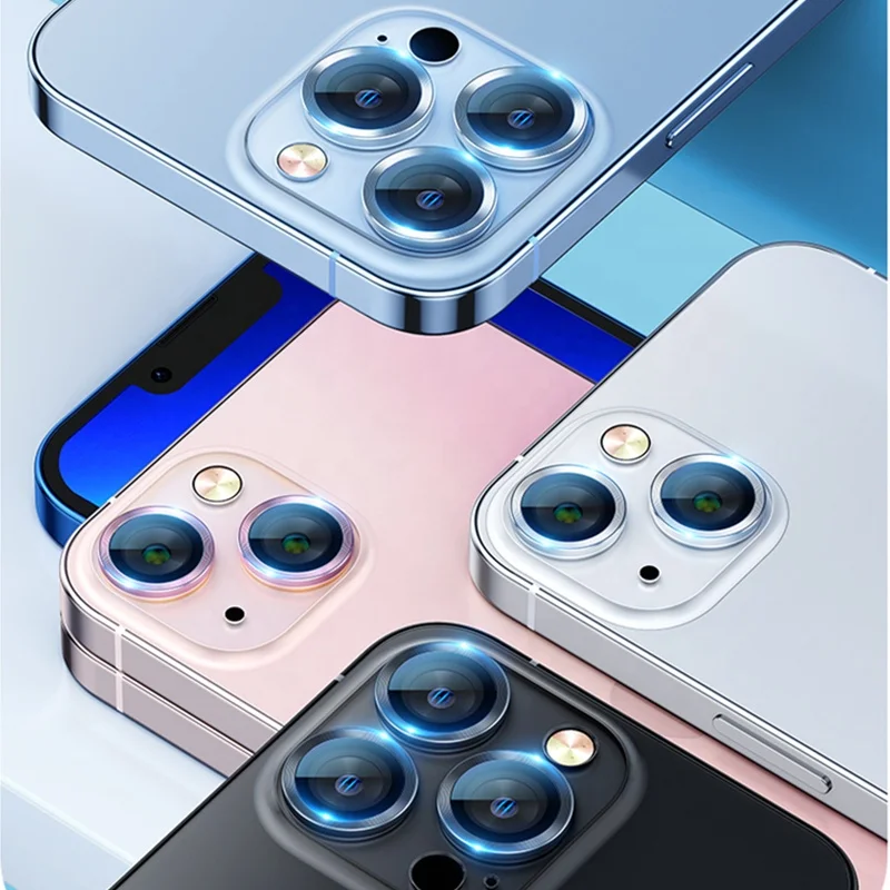 Camera Lens Tempered Glass Screen Protector Phone Lens 9H Individual Aluminum Alloy For iPhone 14 13 12 11 Pro Pro Max Plus Mini