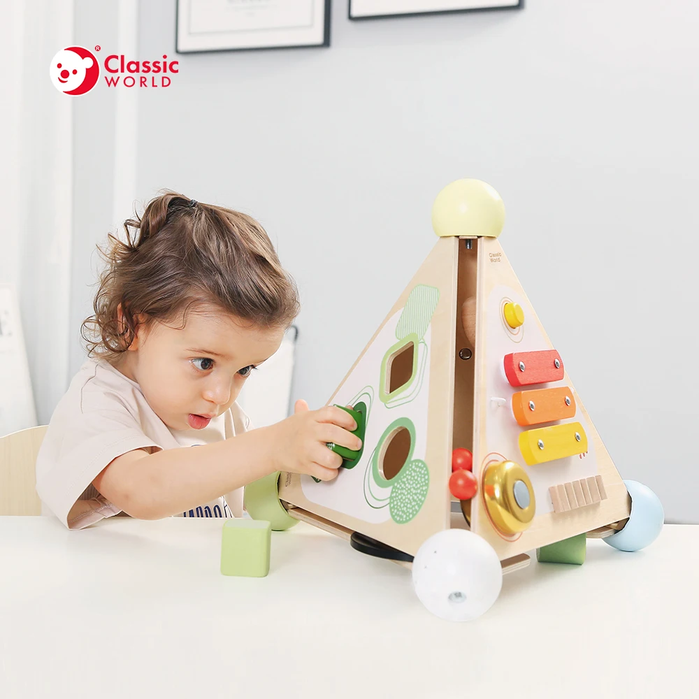 Classic Wooden Smart Montessori Toys Educational Learning Pyramid Activity Box