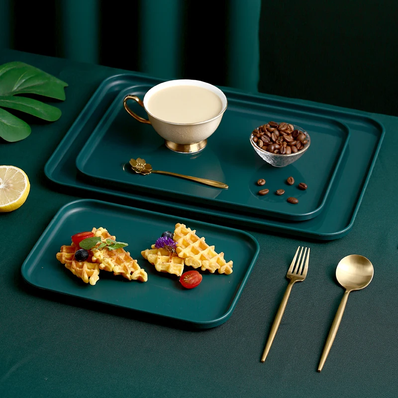 Unbreakable tray 31*22.5cm Restaurant Serving Tray Household  Rectangular Dinner Plate Water Cup Tea  Tray Plastic Fruit dish
