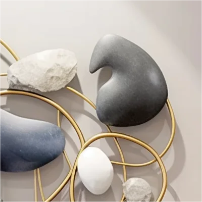 103X65CM Factory Direct 2024 Luxury 3D Iron Handicraft Wall Decoration Stone Shape Living Room Background Dropshipping Product