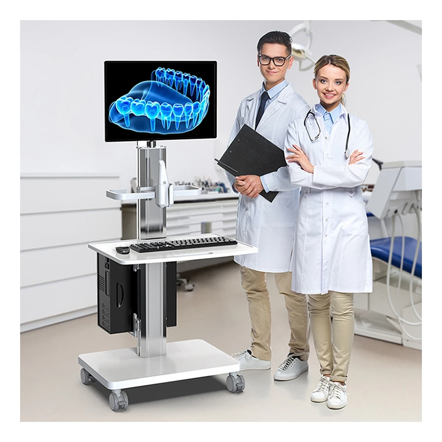 Hospital Medical Dental Oral Scanning Cart for Hospital Dental with Monitor Mount Oral Scanner Holder