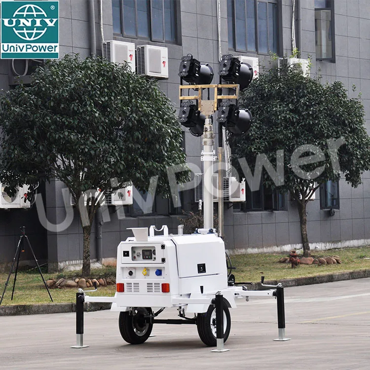 Portable Diesel Generator Lighting Tower Electric Mast Industrial Outdoor Light Tower
