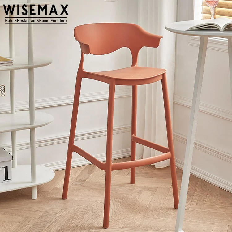 WISEMAX FURNITURE popular commercial bar furniture modern high bar stool plastic bar chair counter stool