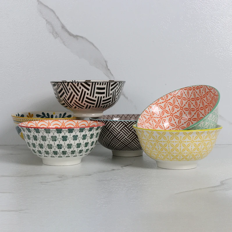 wholesale good grade ceramic white porcelain small bowl with custom designs 4.5 inch bowls