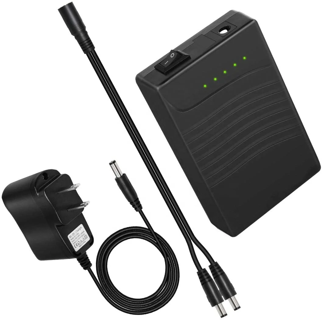 Горячая распродажа высокое качество 5 В 12 3000 мАч 18650 DC Выход Черный Портативный Перезаряжаемый литий-ионный аккумулятор UPS для Wi-Fi маршрутизатора