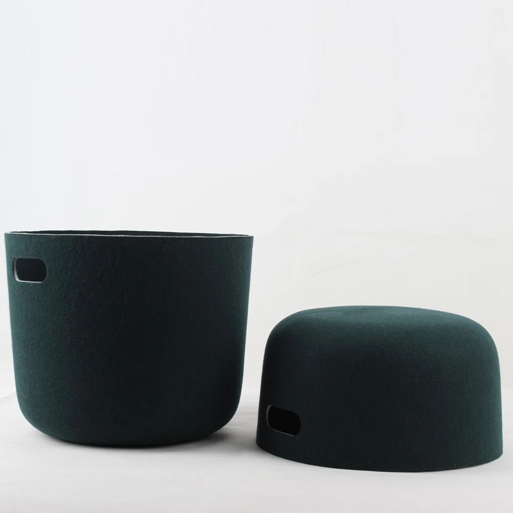 Industry Golden Supplier Heavy Duty Plastic Storage Box Felt Clothes Storage Bucket Laundry Basket Felt Firewood Basket