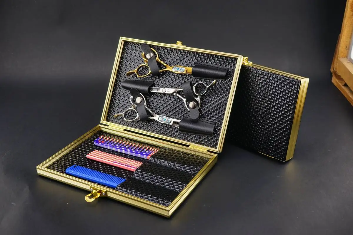 Alligator Print Croco Crocodile Pattern Genuine Real Leather barber tool case hairdresser hair tool box MC-16