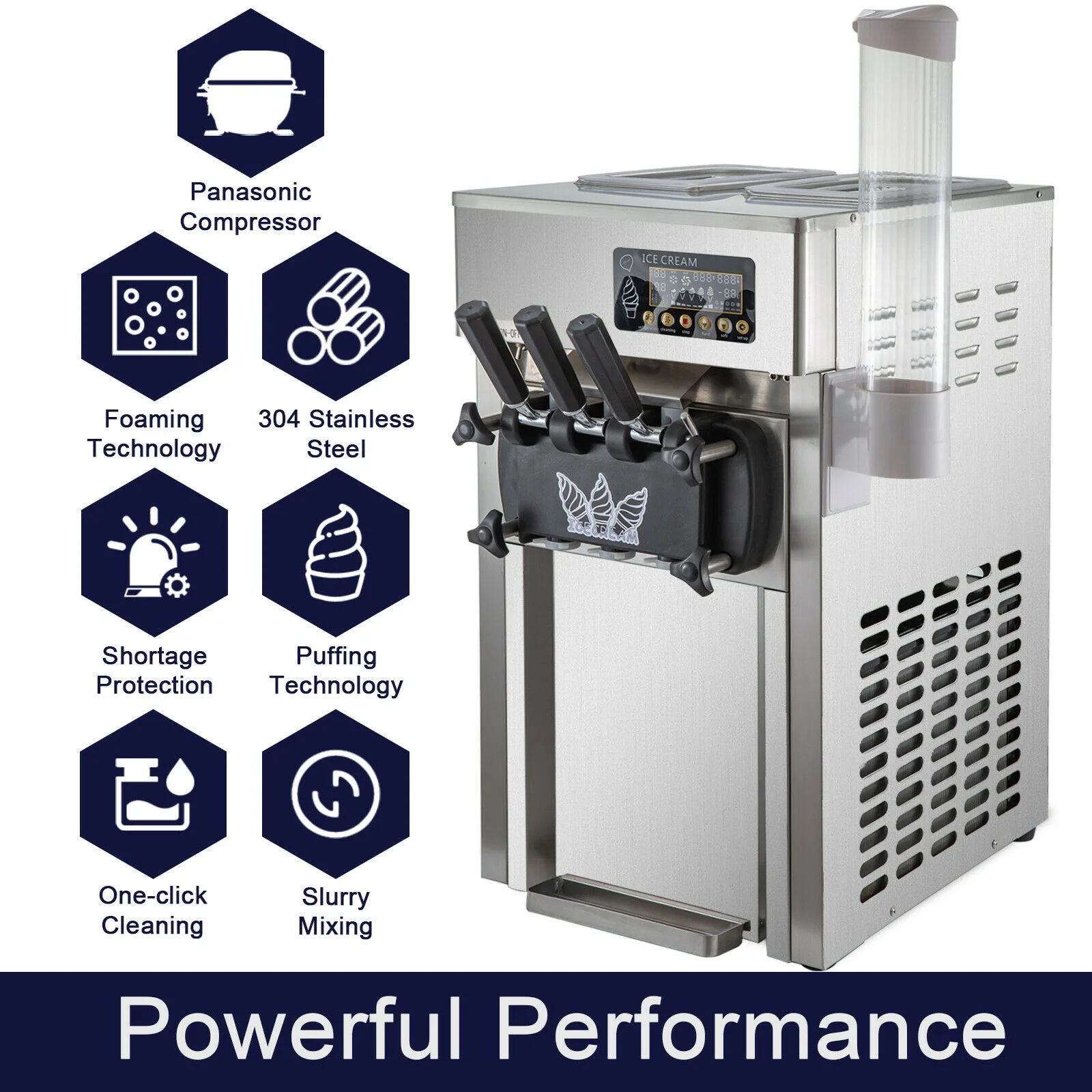 Ice cream maker,ice cream machine 3 color flavors for sale