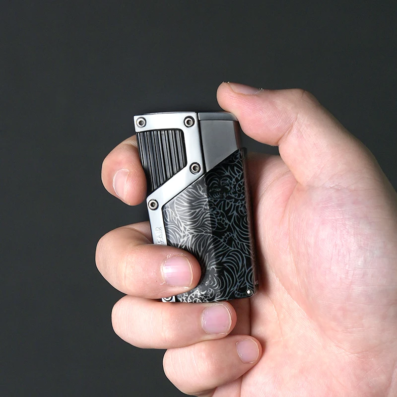 Butane Refillable Gas Lighter Cigar Accessories Luxury Four Flames Jet Torch Cigar Lighter With Gift Box