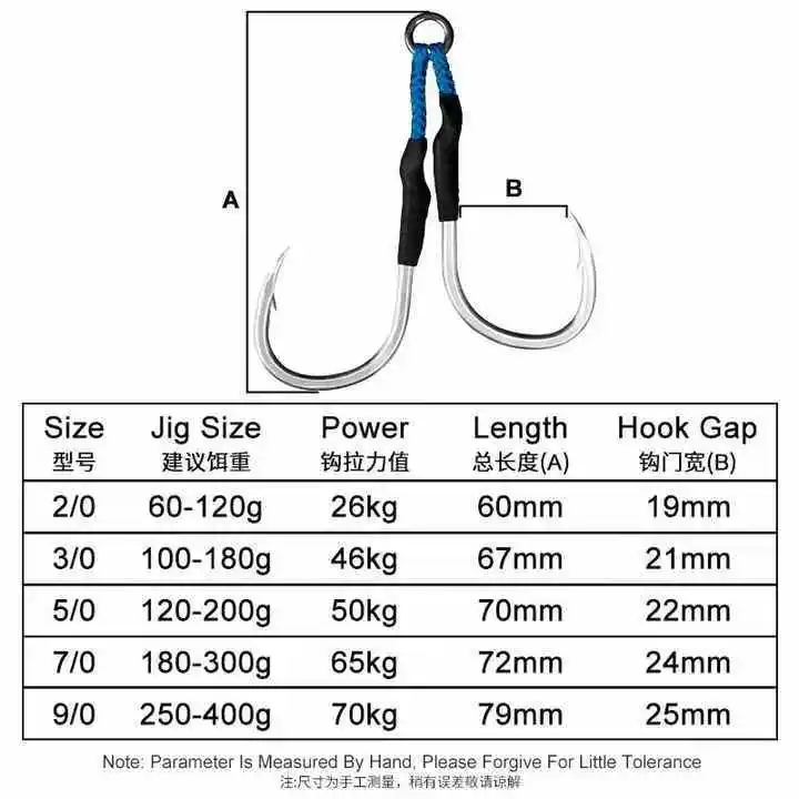 Bulk Rotatable Double Metal Jigging Lure Assist Hook High Carbon Steel Fishing Hook for Saltwater Carp Species