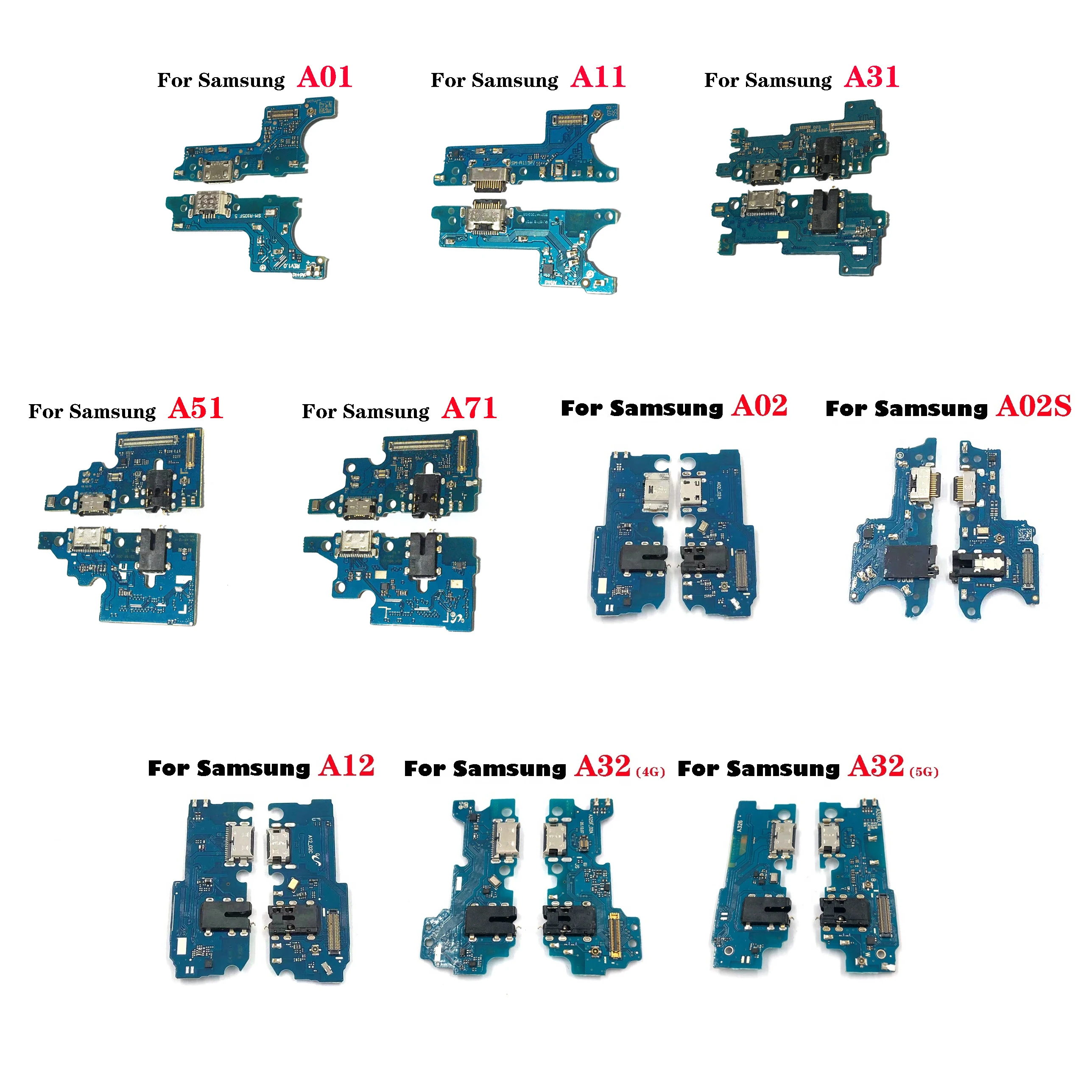 
Wholesale USB Charging Board Flex Cable for Samsung Galaxy A01 A02 A02S A11 A12 A31 A32 4G A32 5G A51 A71 