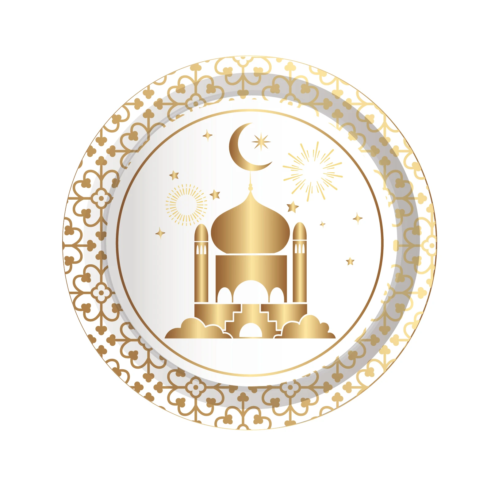MM089 Eid Mubarak Рамадан набор одноразовой бумажной посуды праздничные принадлежности украшения с тарелками чашки салфетки