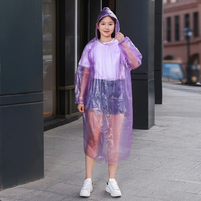 hot selling outdoor waterproof raincoat pe disposable raincoat for walking
