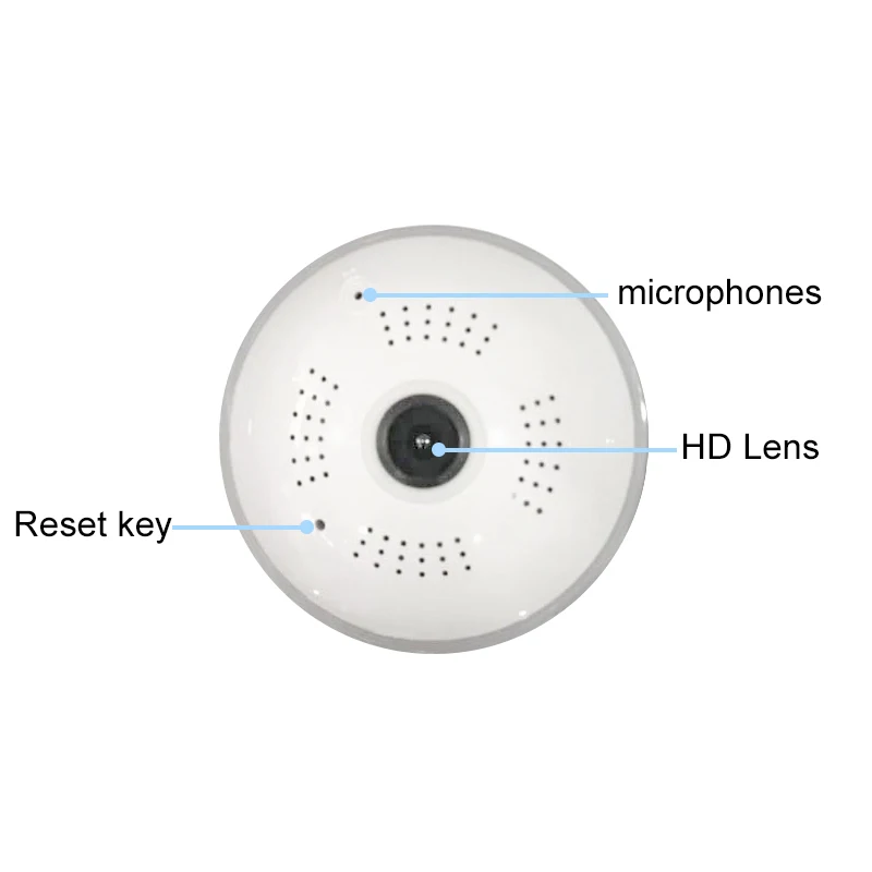 V380 Wifi Light Bulb  Panoramic Camera 1080p Hd Lamp Holder Home Security Wireless Spotlight Camera