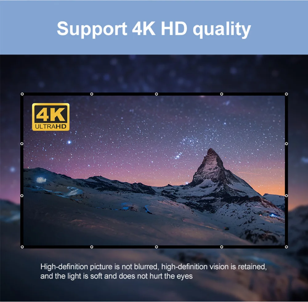120 дюймов проекционного экрана 16:9 4:3 HD Складная Анти-складки портативный проектор кино экран для домашнего кинотеатра использования вне