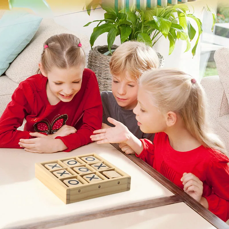 Деревянная игра Tac Toe XO логическое мышление настольная взаимодействие родитель-ребенок игрушки для детей мальчиков и девочек