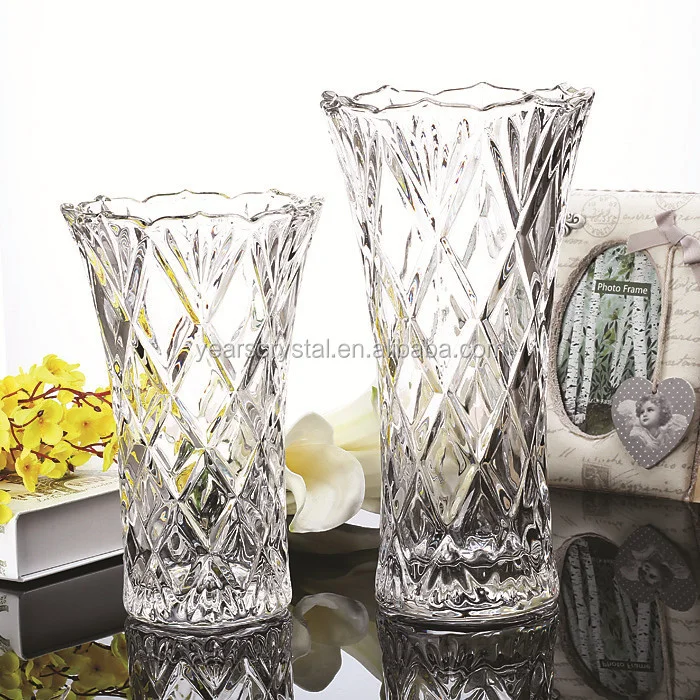 Hot Sales Flower Glass Vases Home Decoration 10 INCHES Tall Crystal Vases For Wedding Centerpieces
