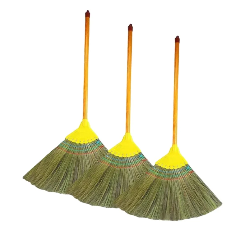 Wholesale Broom High Quality Grass Broom Wooden Broom Handle Less Than 1 Dollar Cleaning Household Items