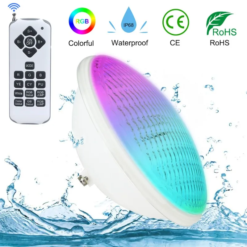 New Product 18W 24W 35W Full Pc Casing Submersible Led Ip68 Waterproof Swimming Pool Lights Remote Control