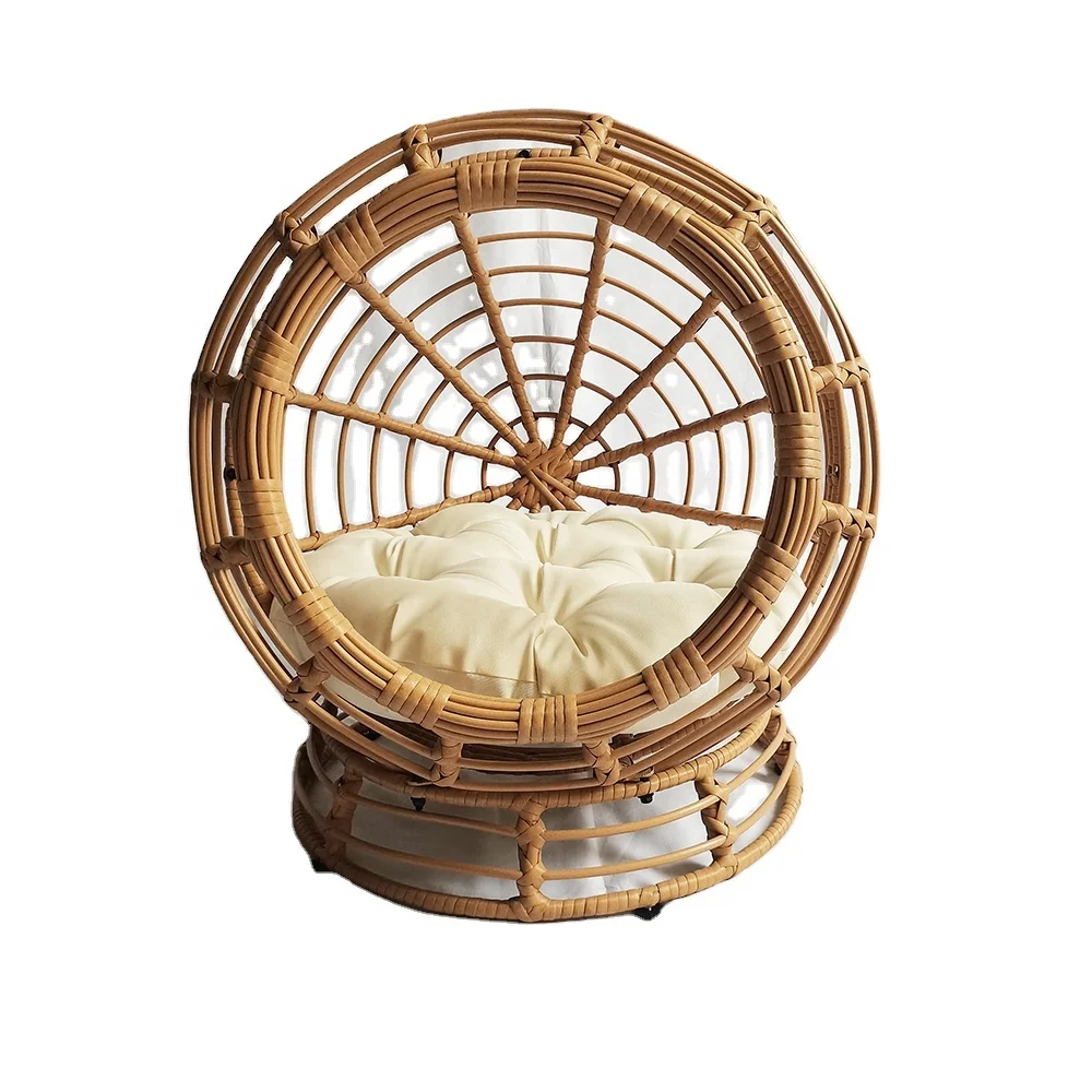 New Design Rattan Cat Summer Cool Nod Dog Nest Four Seasons House Villa Bed Closed Tent Pet Supplies