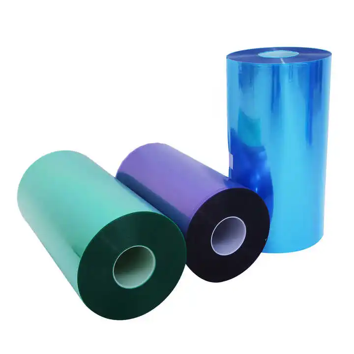 High puncture resistance plastic cpp film roll transparent blue 3 layers composite film