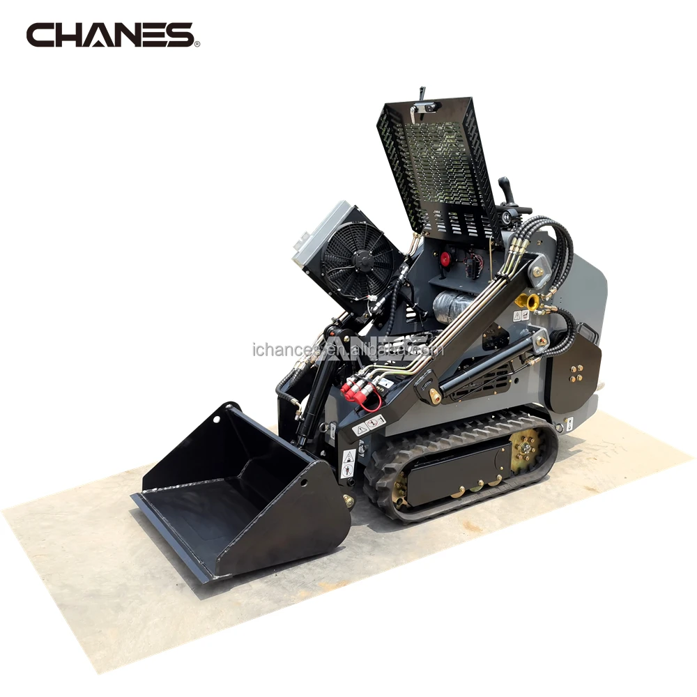 China real hydraulic joysticks control gas power mini skid steer loader EPA gasoline engine petrol engine 33 inch wide weights