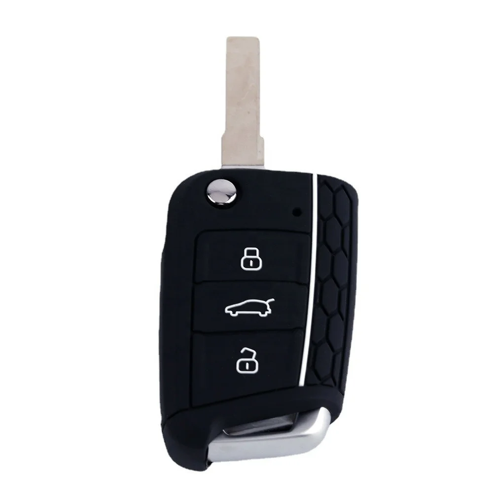 Car Key Cover Case Silicone Shell for VW Golf 7 MK7 VII Tiguan Polo Skoda Octavia A7 Kodiaq Seat Ateca Leon