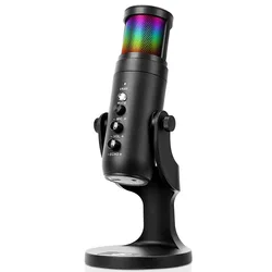 Professional Usb Rgb Colorful Breathing Live Dedicated Recording Mic Studio Gaming Microphone For Pc Ps4 Ps5 Mac