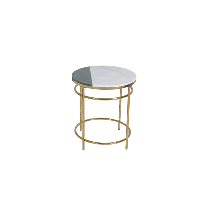 Carrera India green metal marble side table