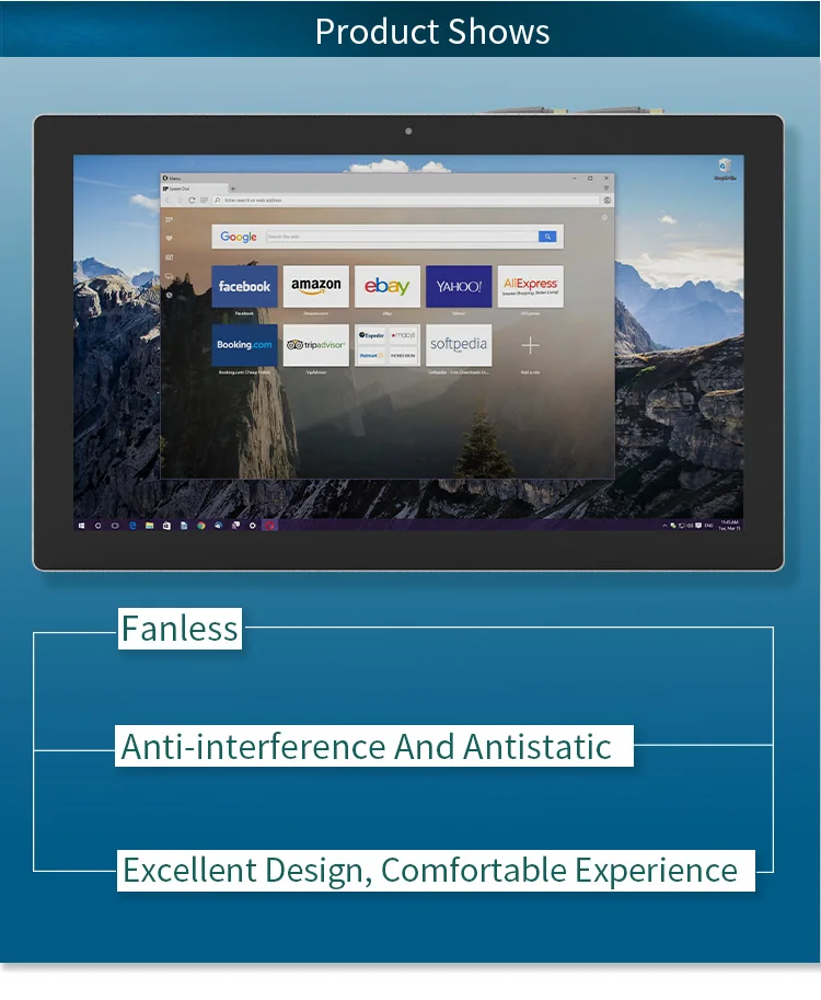 15.6 Inch Wall Mounted Fanless Industrial All-in-one Pc Computer Touch Screen Monitor Atm Order Kiosk Vending Machine