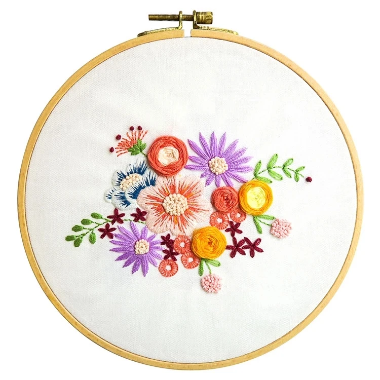 Wholesale Fashion Textile Home Decor Accessories Yellow Flowers Picture Cross Stitch Set Needlework Hand Made DIY Embroidery Kit