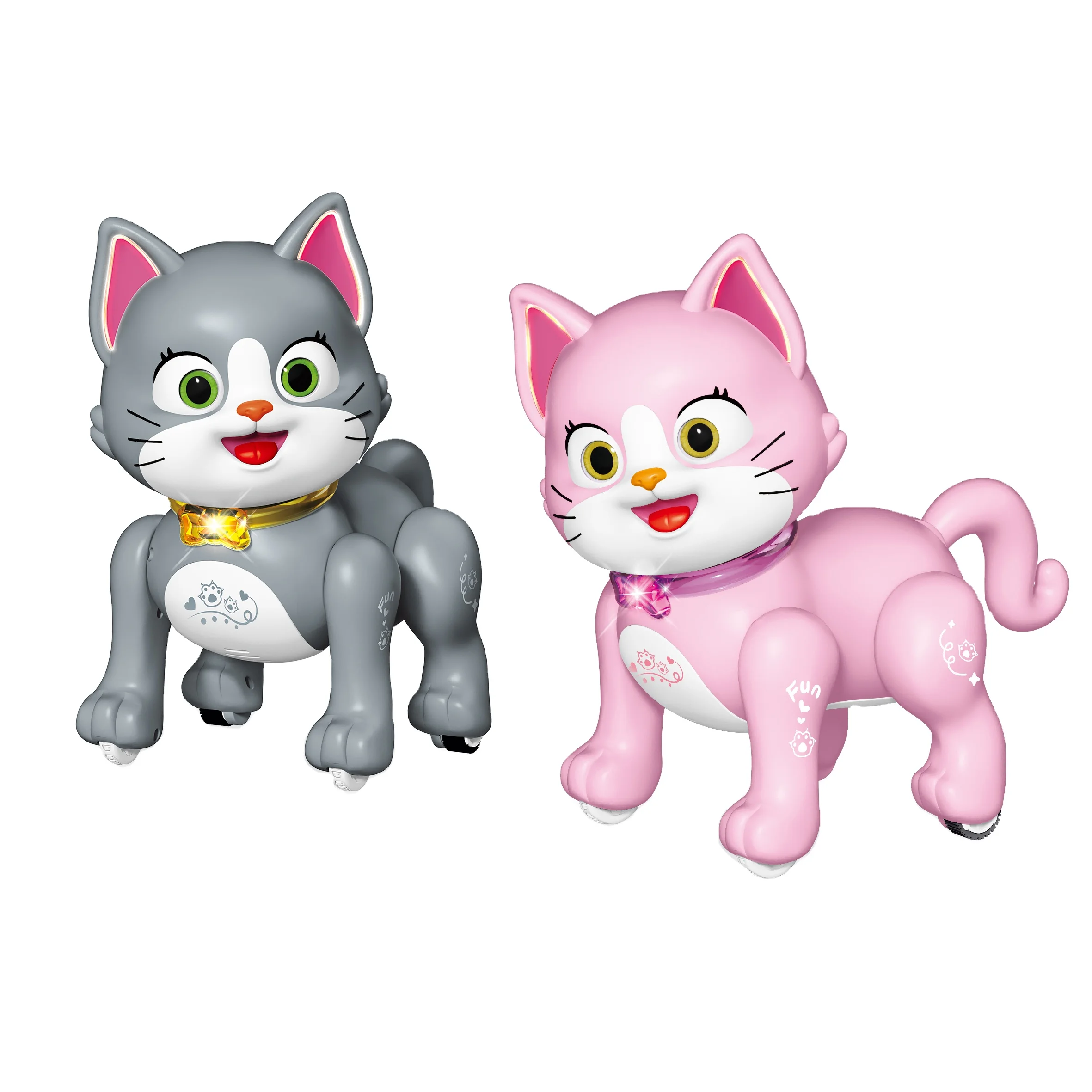 2.4G Remote Control RC Walking Dancing Cat Animal Pets Interactive Robot Toys for Kids with LED Light & Sound For Kids