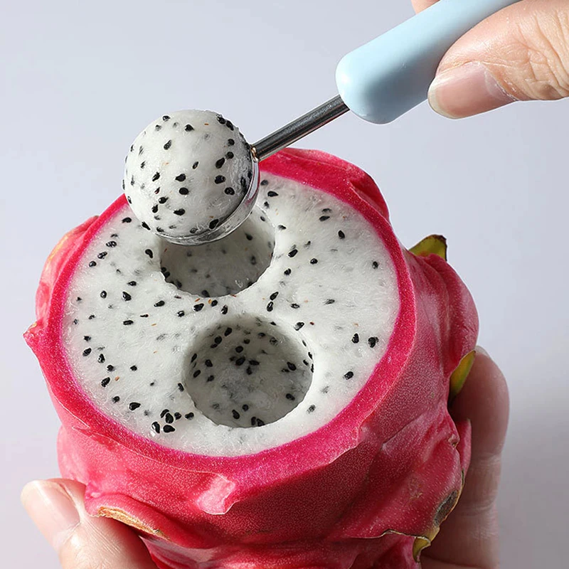 4 In 1 Fruit Ball Carving Knife Kiwi Fruit Scoop Melon Digger Fruit Jar Mashed Potato Baller Ice Cream Kitchen Tools
