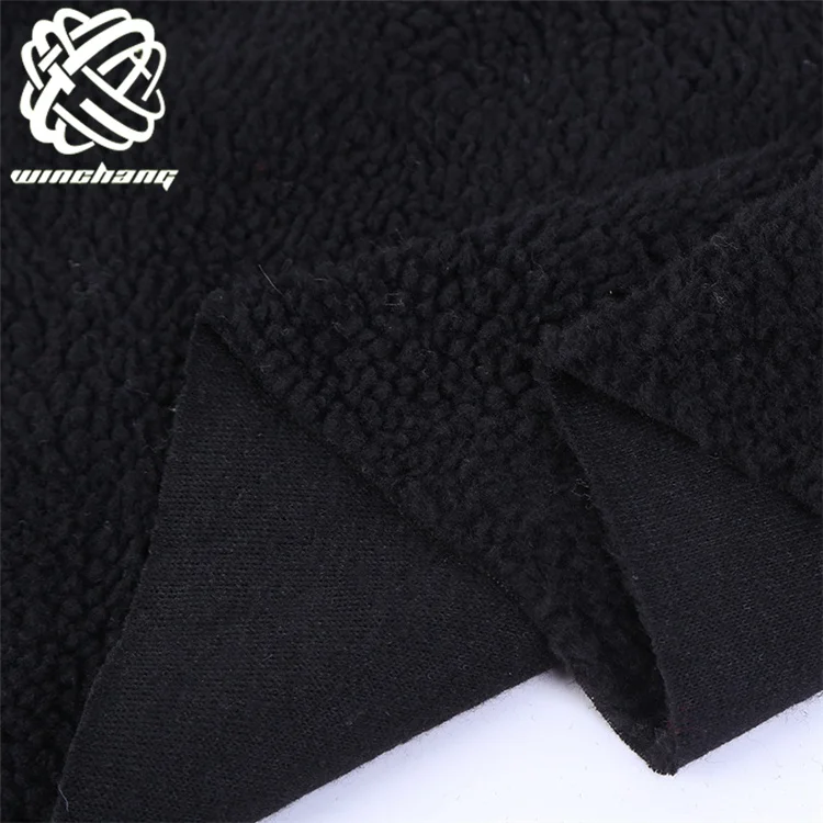 Sherpa Fabric Factory  Garment Shoes Fabric Acrylic/Polyester Black Sherpa fabric Shearling Faux Fur