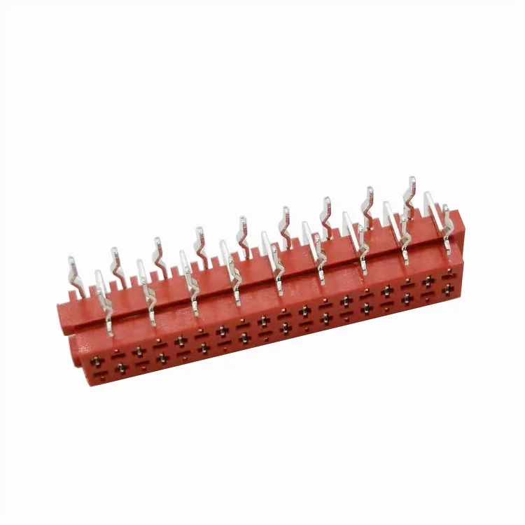 Micro Match IDC Connector 1.27*2.54 Pitch Red 90 Degree Through Holes 18 Positions PBT Tin Plated RoHS