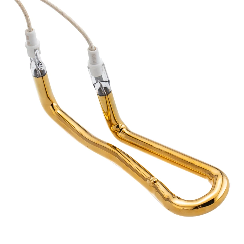 3D Shaped gold halogen heater tube ir lamp infrared heat lamp for paint