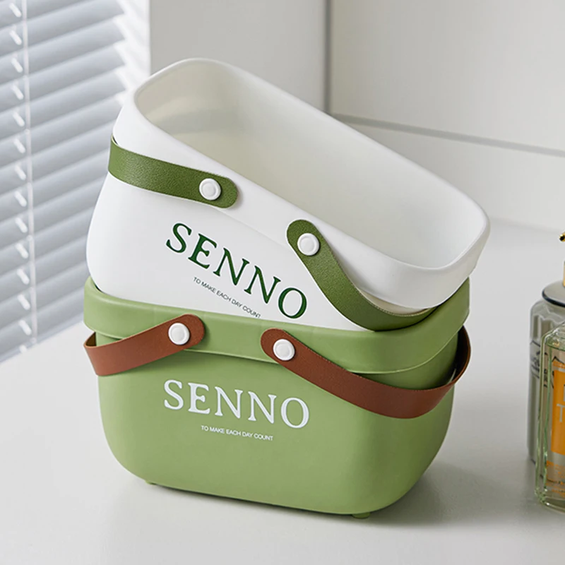 New  Home Bathroom Storage Basket Multifunctional Plastic Storage Basket with Handle
