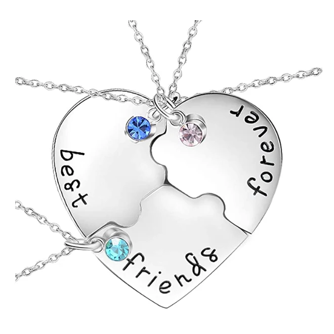 BFF Sunflower Necklace for 2 Best Friends Heart Pendant Gold Chain Necklace Friendship Jewelry