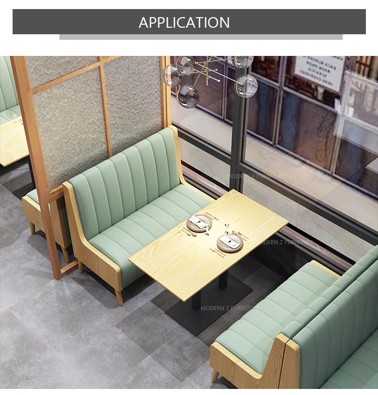 High Back Modern Sofa Set Furniture PU Fabric Upholstery Wood Frame Cafe Sofa Booth Seating Restaurant Dinner Sofa