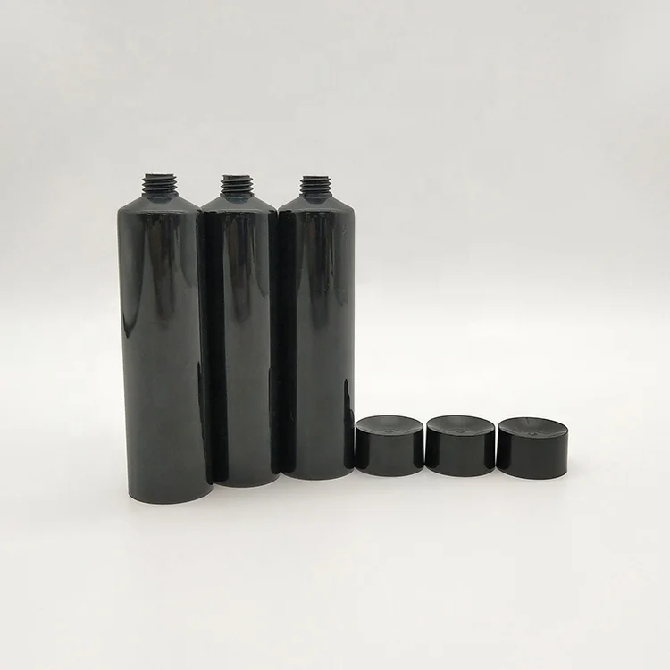 Small diameter plastic tube black blank squeeze plastic gel tube with screw lid