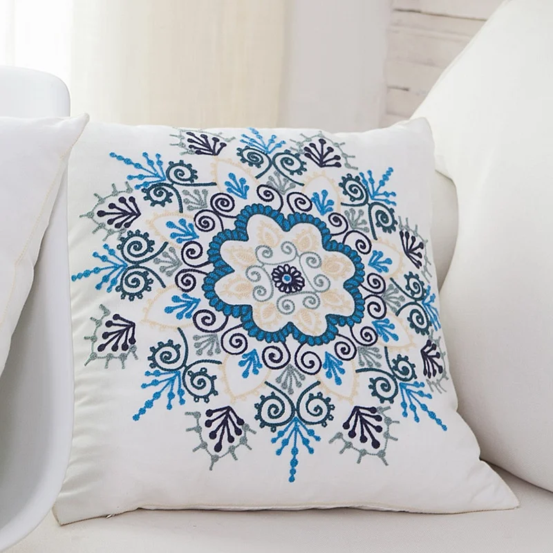 Korean soft embroidery sofa cushion cover for home decoration