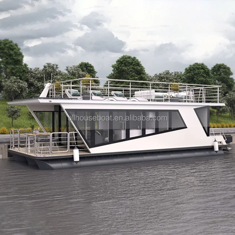 New Design Yacht High Speed Mobile Houseboat on Water Floating Boat Prefabricated Houseboat